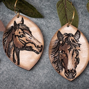 Horse Earrings Glowforge SVG Laser Cutting File For Horse Earrings Farm Earrings for Glowforge Cute Horse Earrings SVG Stallion Earrings SVG