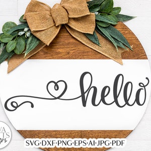 Hello With Heart Tail SVG | Farmhouse Design