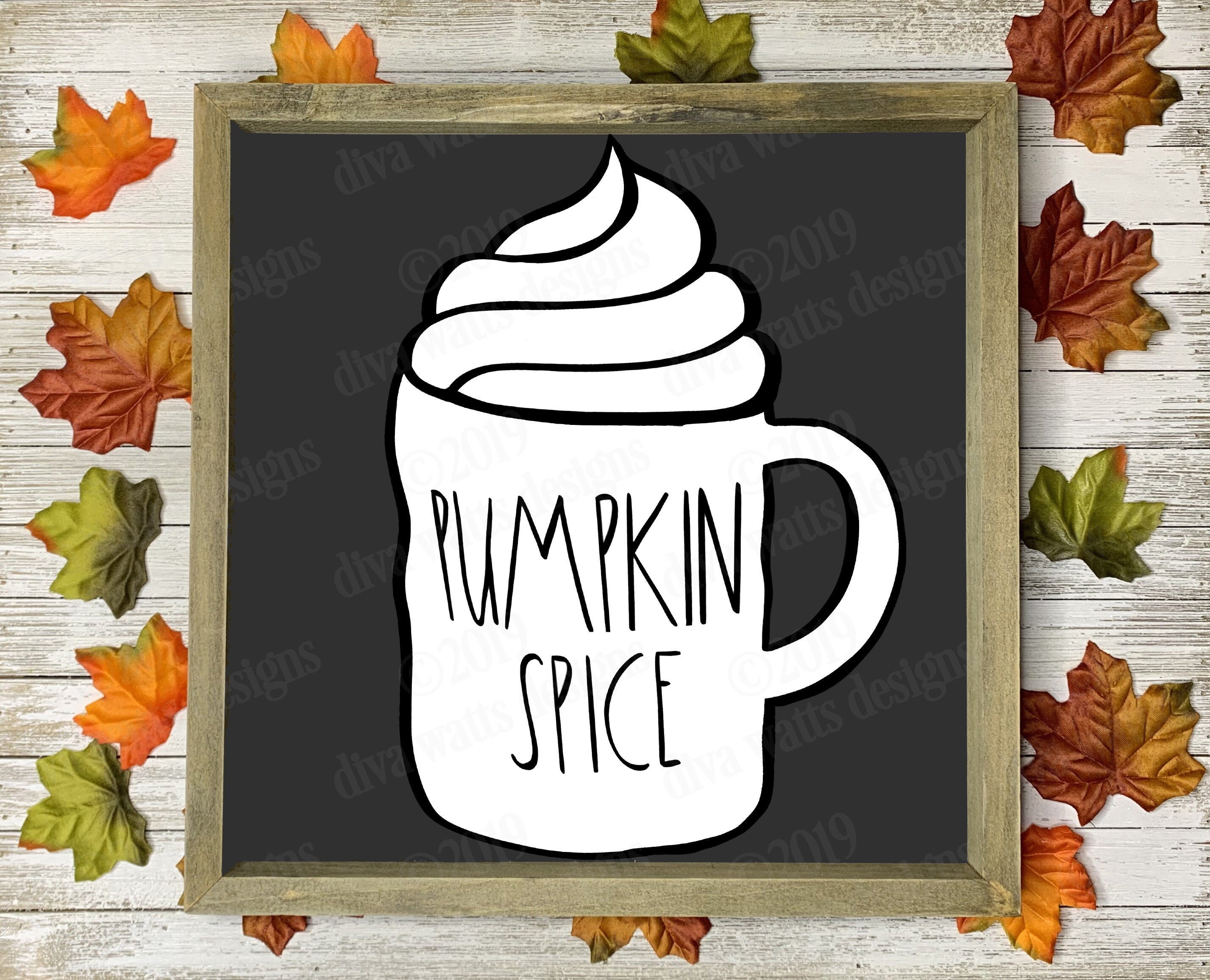 Svg Pumpkin Spice Mug Whipped Cream Cutting File Etsy