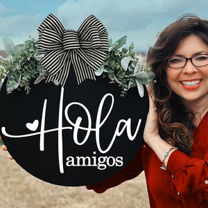 Hola Amigos SVG | Spanish Welcome Door Hanger Design