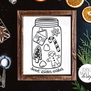 Sweet Winter Wishes SVG | Gingerbread Christmas Jar Design