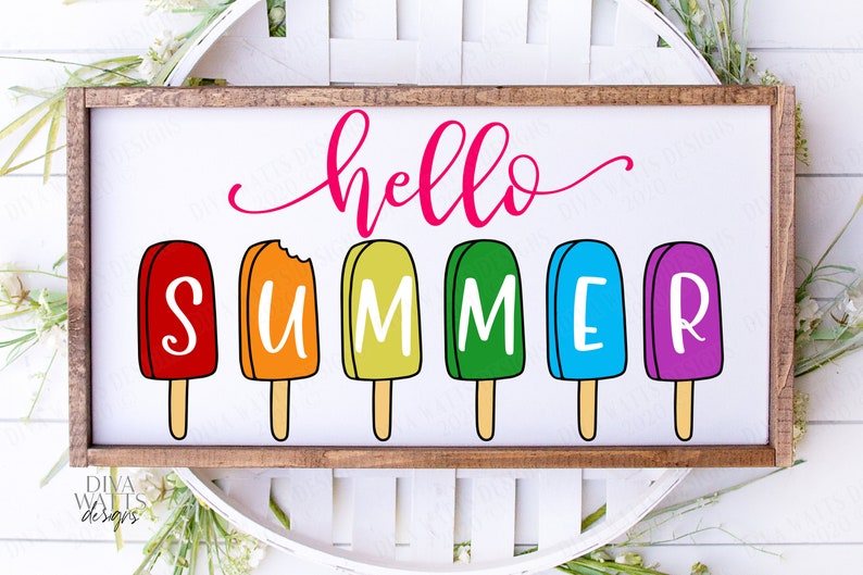 Download SVG Hello Summer Cutting File Popsicle Popsicles Cut | Etsy