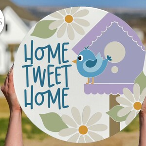 Home Tweet Home SVG | Bird and Birdhouse Door Hanger Design