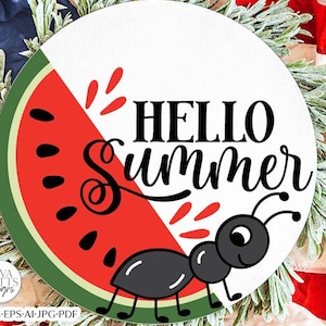 Hello Summer with Watermelon and Ant SVG | Welcome Design