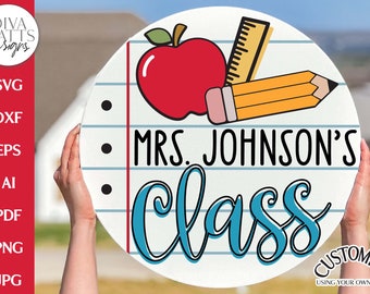 Teacher Class SVG | Classroom Notebook Paper Door Hanger