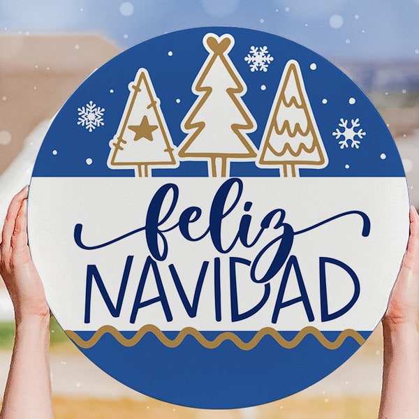 Feliz Navidad SVG Merry Christmas SVG Spanish Christmas SVG Christmas Door Hanger svg Feliz Navidad Door Hanger svg Feliz Navidad Sign svg