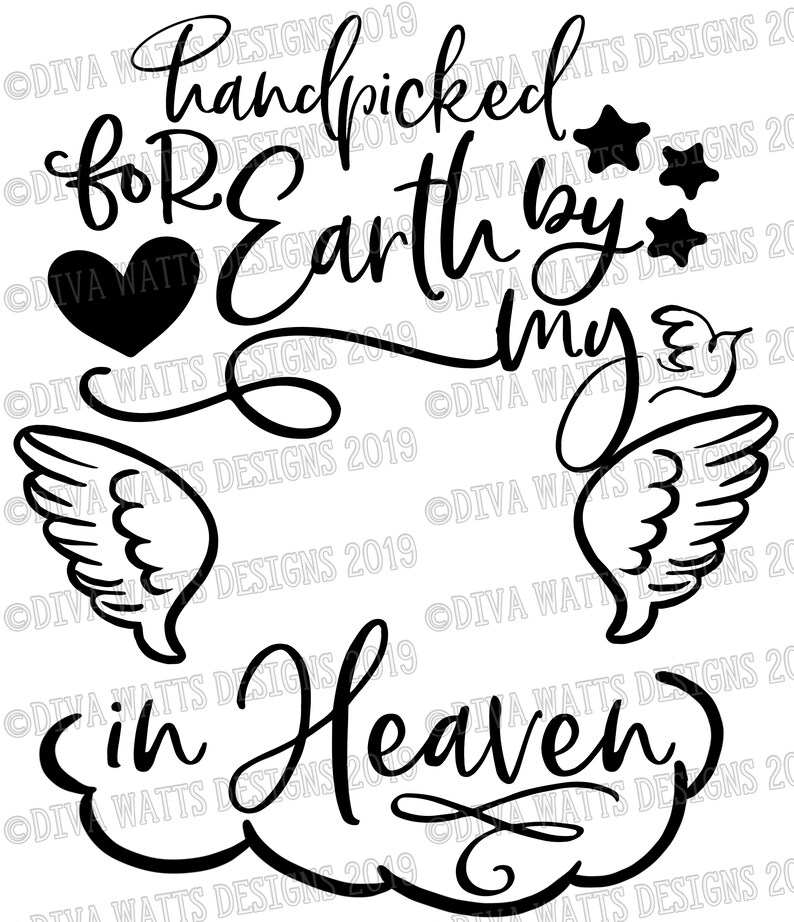 Download SVG Handpicked for Earth By My Insert Name in Heaven | Etsy