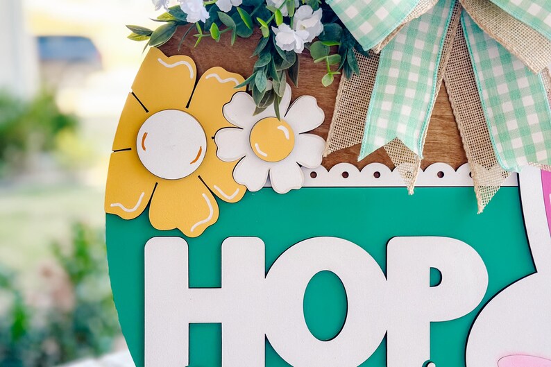 Hop on in SVG - Easter Bunny Door Sign Design for Cricut, Laser Cutting ...