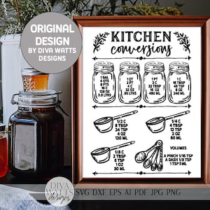 My Original Kitchen Conversions Chart SVG | Farmhouse Kitchen Sign and More | Printable Download