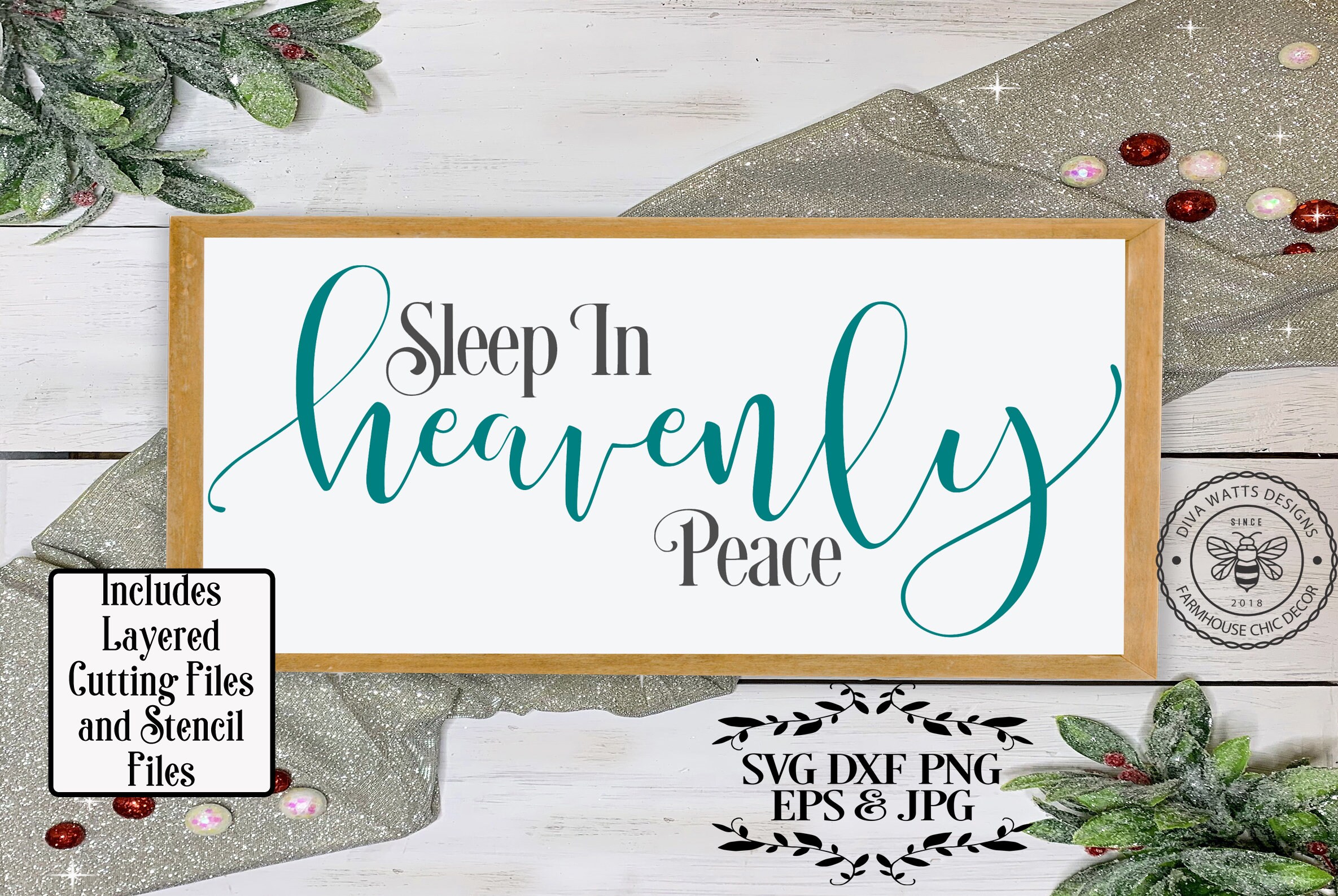 SVG Sleep in Heavenly Peace Silent Night Christmas Cutting Etsy Australia
