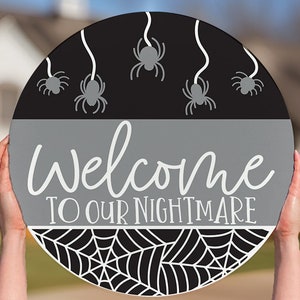 "Nightmare Before Christmas" Wooden Door Hanging Sign - Fun Holiday Decor For Home, Party, Xmas & New Year