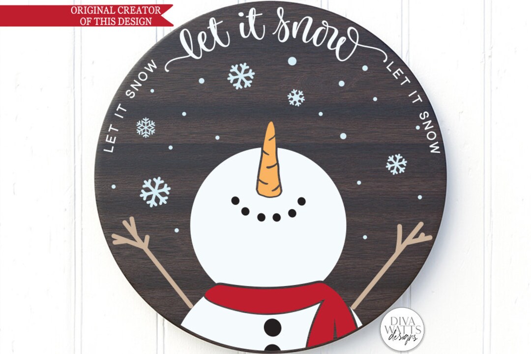 Let It Snow SVG | Christmas Snowman Design - Etsy