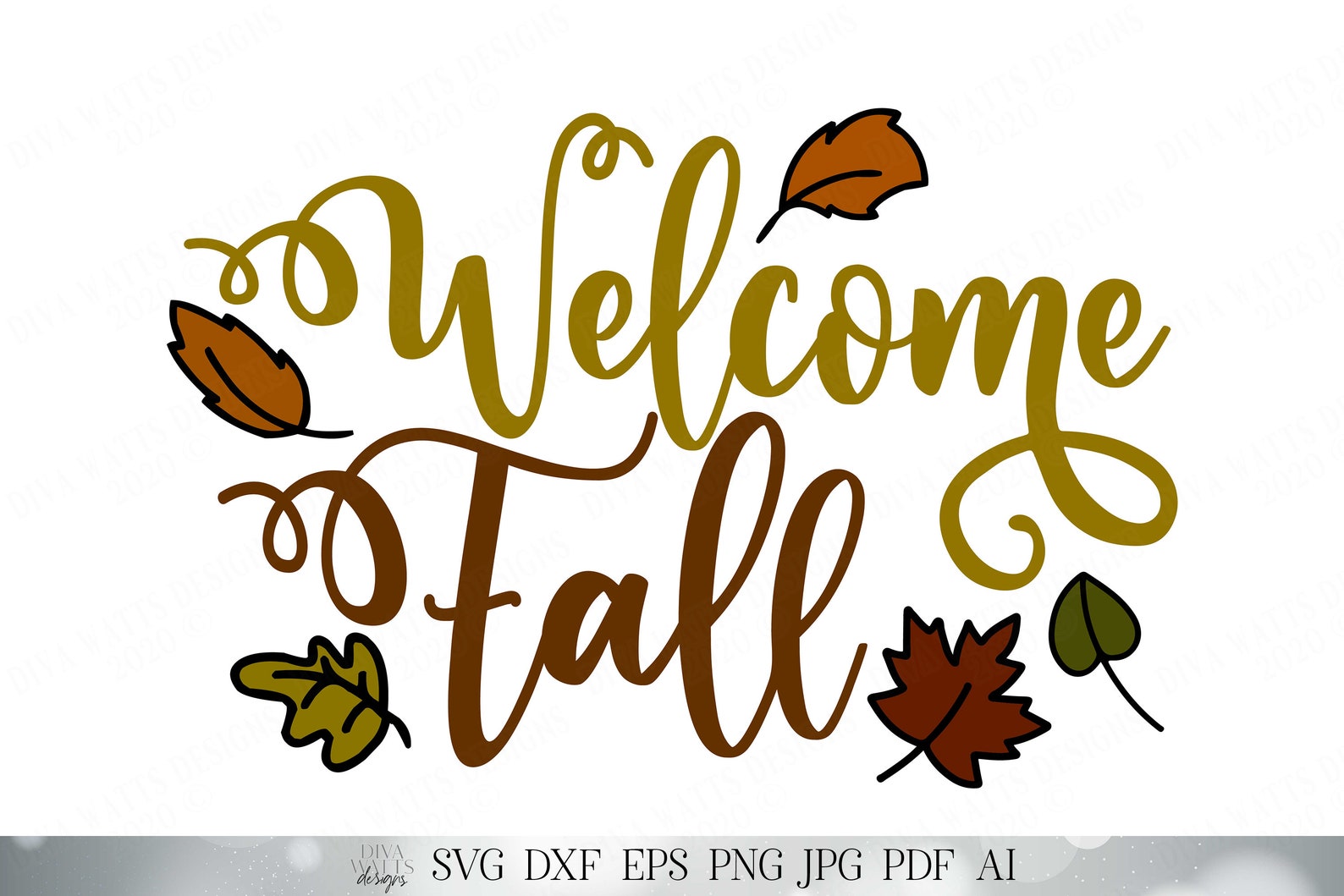 Welcome Fall Autumn Cutting File and Printable SVG DXF - Etsy