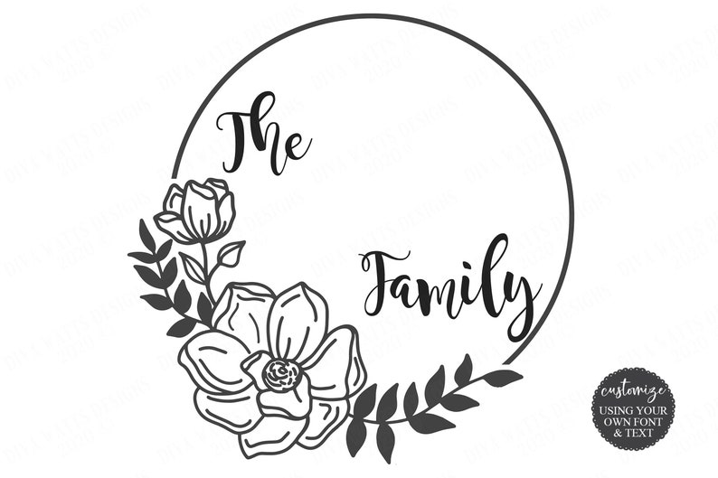 Download Family Monogram & Last Name Cutting File SVG DXF You | Etsy