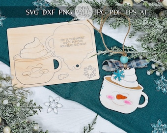 トラクター型ポップアウトクリスマスオーナメント SVG ファイル