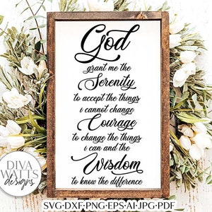 Serenity Prayer SVG | Christian Farmhouse Inspirational Design