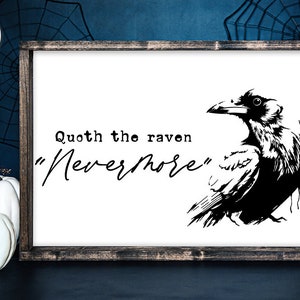 Nevermore SVG | Edgar Allan Poe Halloween Raven Design