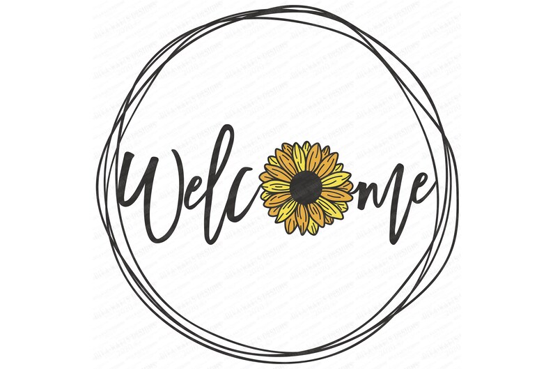 Download SVG Welcome Sunflower Cutting File Modern Farmhouse | Etsy