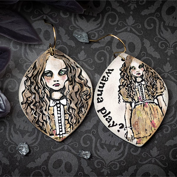 Creepy Doll SVG Laser Earrings For Glowforge Halloween Doll SVG For Laser Creepy Doll Earrings SVG for Glowforge Earrings For Halloween