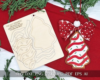 Pop-Out Christmas Tree Ornament Laser File | DIY Layered Ornament SVG | Perfect for Ornament Bar Crafting | Christmas Cookie Pop Out Laser