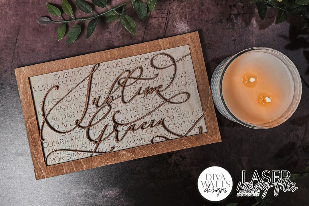Sublime Gracia Laser SVG | Glowforge Ready Design | Spanish Version ...