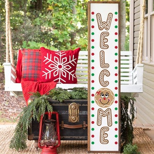 Welcome Vertical Gingerbread SVG | Winter / Christmas Porch Leaner