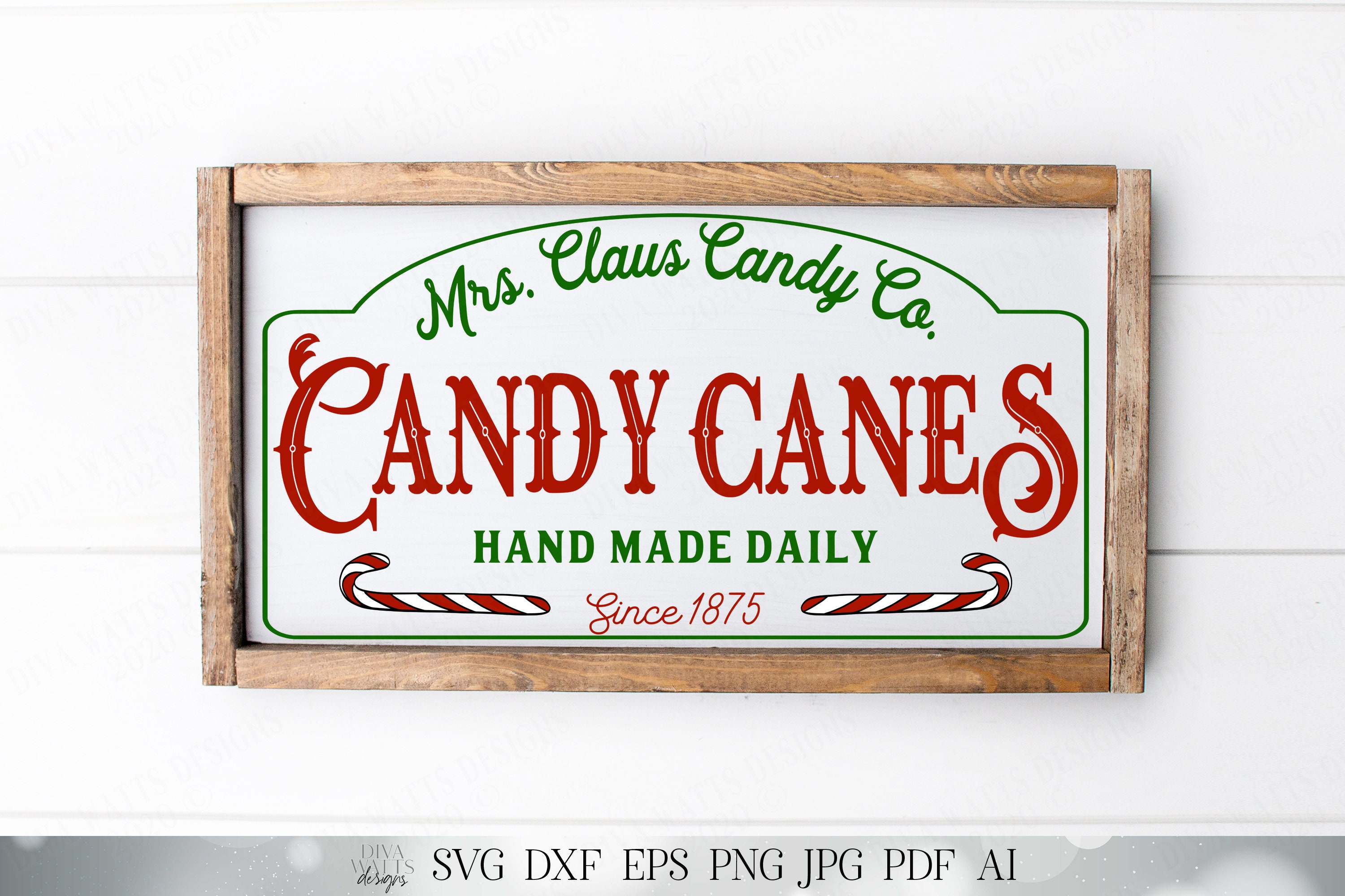Download Svg Mrs Claus Candy Canes Cutting File Christmas Sign Hand Made Daily Co Company Shop Dxf Png Jpg Eps Vinyl Stencil Santa SVG, PNG, EPS, DXF File