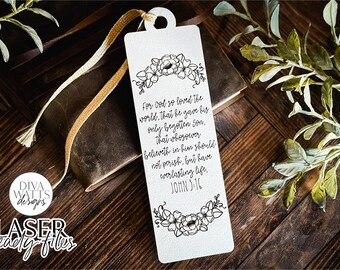 John 3:16 Bookmark for Glowforge | Laser SVG