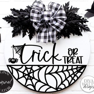 Trick Or Treat SVG | Halloween Spider Round Sign Design