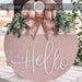 Hi Hey Hello Round Door Hanger SVG File, Laser Cut Design, Layered Wood ...