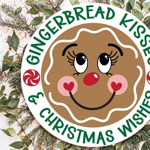 Gingerbread Kisses & Christmas Wishes SVG | Round Design