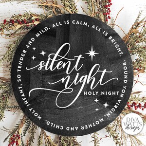 Silent Night SVG | Christmas Round Design