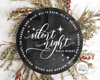 Silent Night SVG | Christmas Round Design