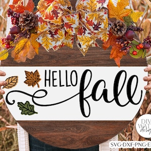 Hello Fall SVG | Autumn Round Design