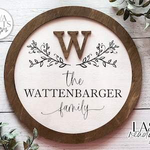 Family Monogram & Last Name Glowforge SVG | Farmhouse Laser Design