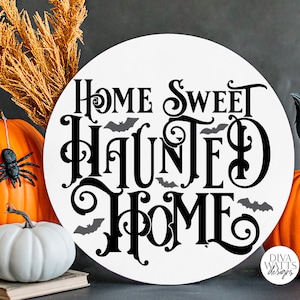 Maison douce maison hantée gothique SVG | Conception d'art de mot Halloween