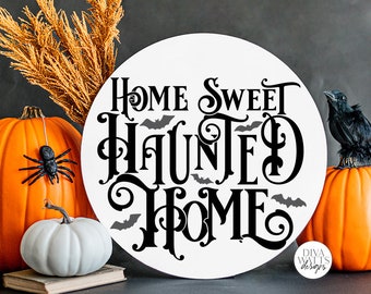 Home Sweet Haunted Home Gothic SVG | Halloween Word Art Design