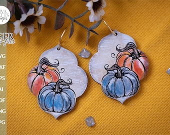 Pumpkin Earrings SVG For Laser Fall Earrings Pumpkin Duo Glowforge Earrings SVG For Laser Pumpkin Earrings SVG Autumn Earrings svg Fall svg