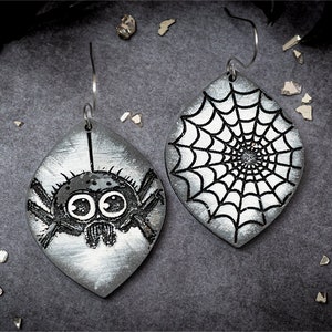 Spider And Web Earrings SVG For Laser Earrings With Spider for Halloween Earrings For Glowforge Spiderweb Earrings SVG Halloween Earring SVG