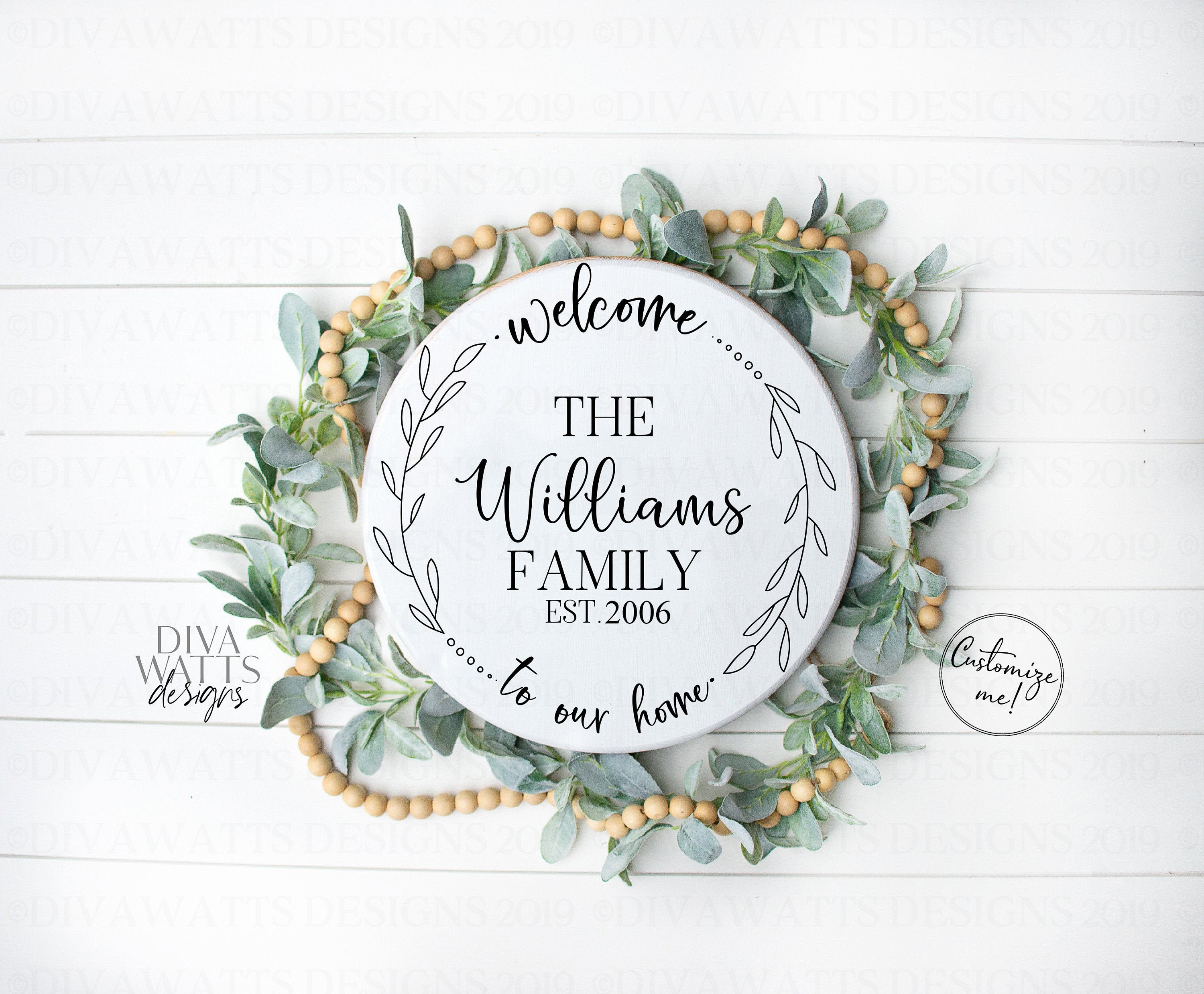 Download Svg Family Last Name Cutting File Welcome To Our Home Farmhouse Wreath Dxf Png Eps Pdf Jpg Printable Vinyl Stencil Instant Download PSD Mockup Templates