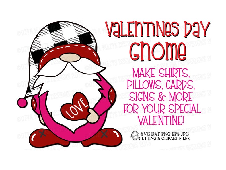 Download SVG Valentine's Day Gnome Cutting File Valentine Shirt | Etsy