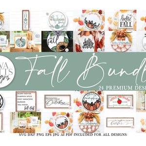 Fall / Autumn SVG Bundle of 24 Designs | Sign Making SVG