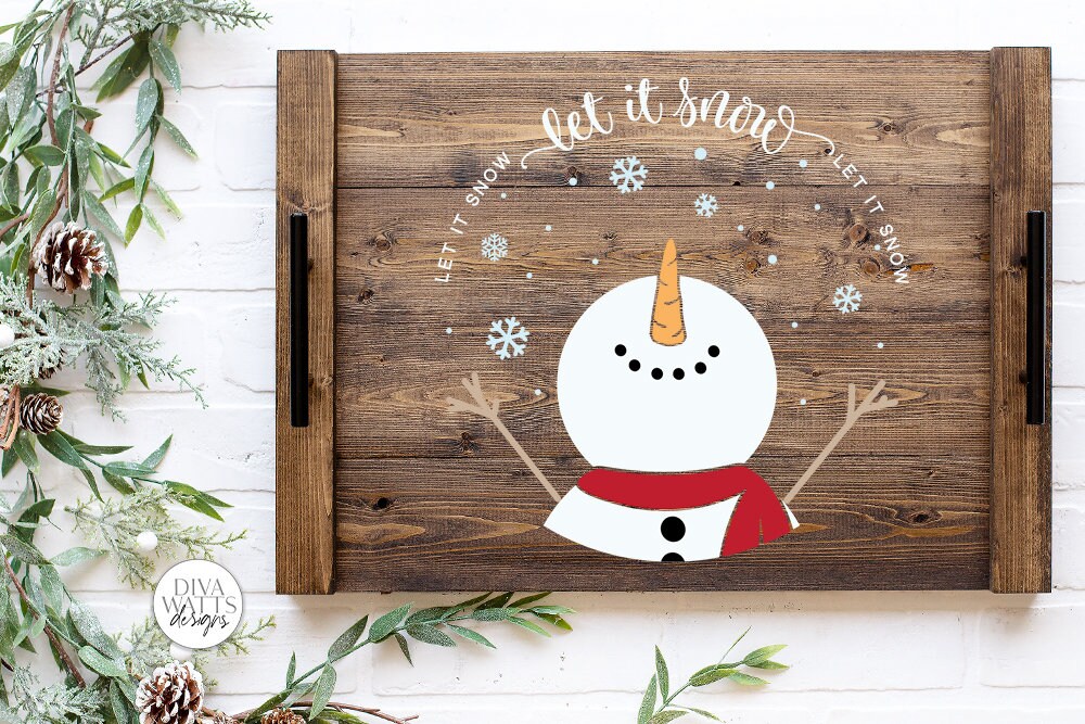 Let It Snow SVG | Christmas Snowman Design - Etsy
