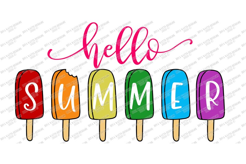 Download SVG Hello Summer Cutting File Popsicle Popsicles Cut | Etsy