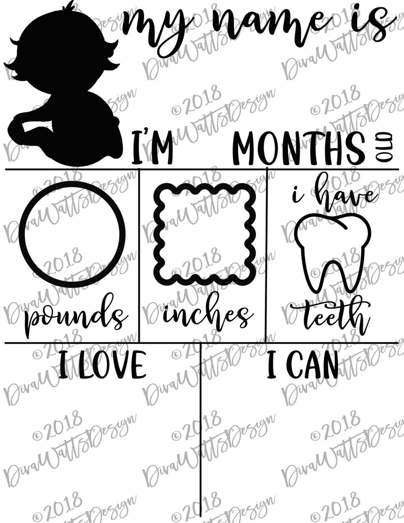Download SVG Baby Boy Milestone Chart Board Cutting File Printable ...