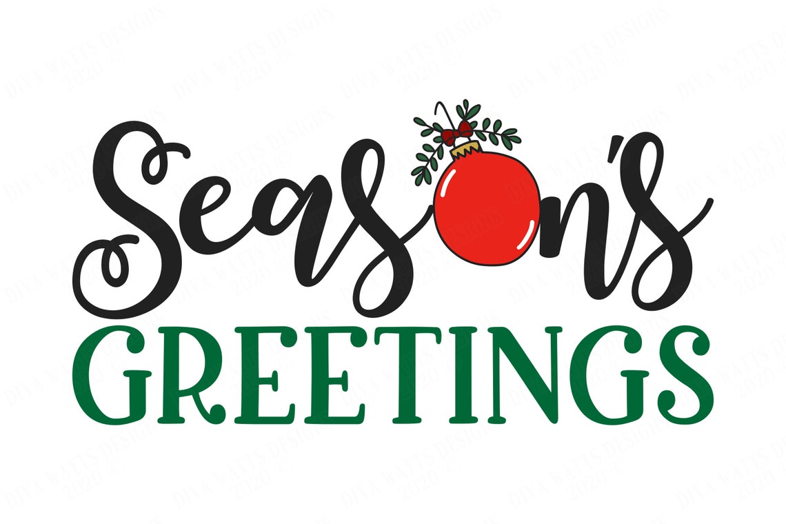 Season's Greetings Cutting File and Printable Happy | Etsy