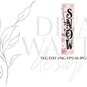 Let It Snow Vertical SVG | Porch Sign Design | 12x48" - Etsy