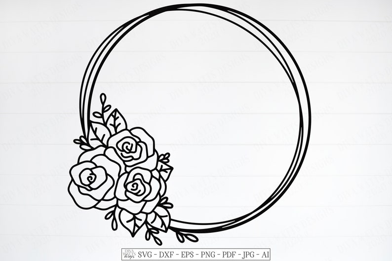 Download SVG Rose Wreath Cutting File Farmhouse Rustic Vintage | Etsy