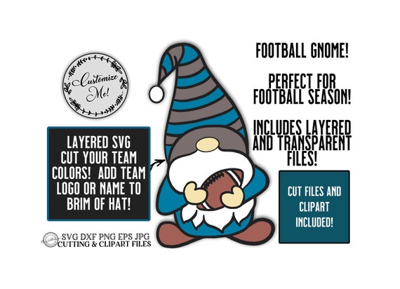 Download SVG Football Gnome Cutting File Layered and Transparent | Etsy