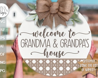 Grandparent's House SVG Grandparents Door Hanger svg Welcome To Grandma & Grandpa's House svg Grandma's house svg Grandparents Gift svg